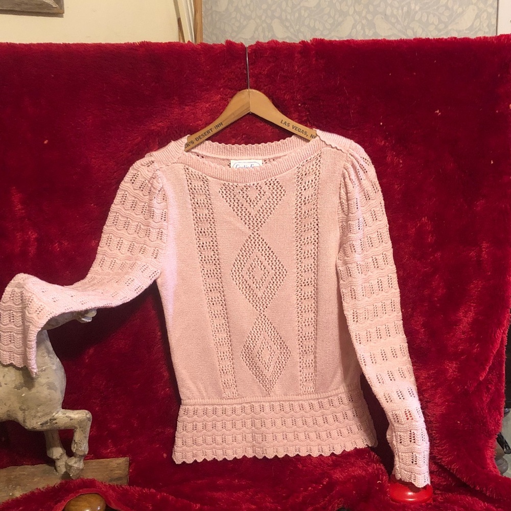 Leslie Fay Pink Crew Neck Sweater